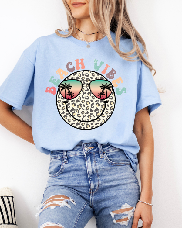 Beach Vibes Leopard | Gildan Light Blue