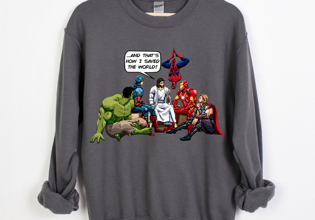 Jesus Superhero Crewneck