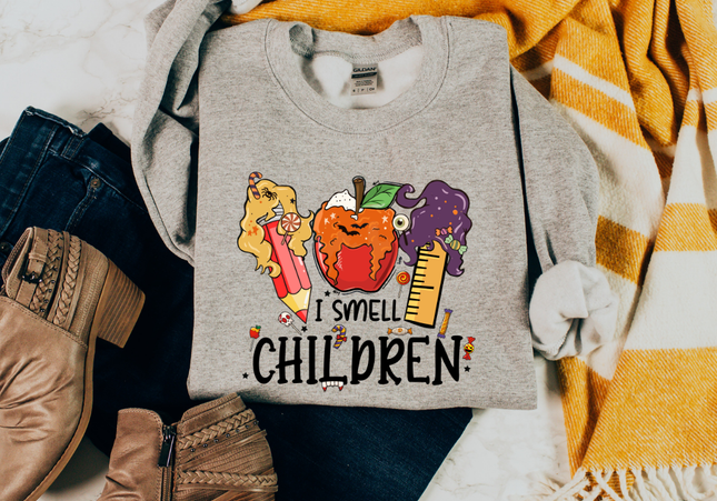 I Smell Children Hocus Pocus Inspired Crewneck - Teacher