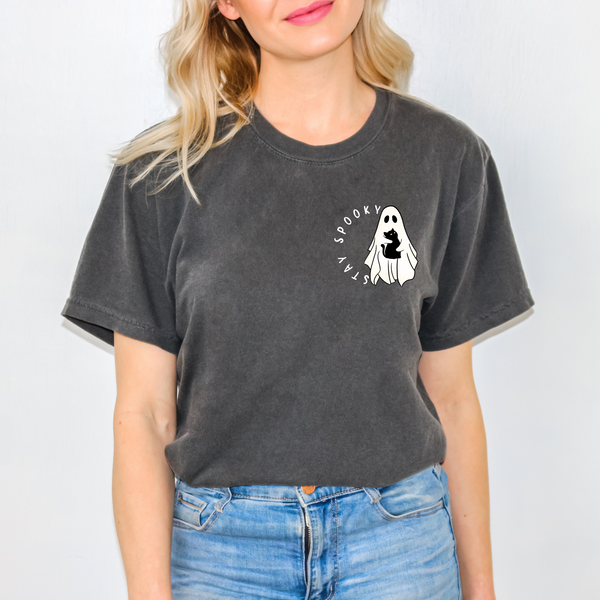 Stay Spooky Minimalist Ghost | Comfort Colours TShirt Pepper
