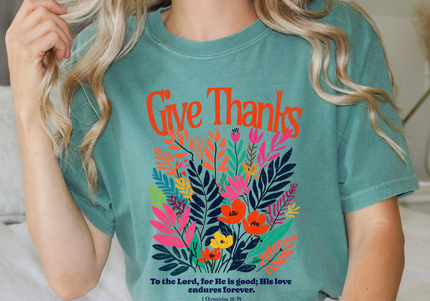 Give Thanks Faith Based Tee - Comfort Colours