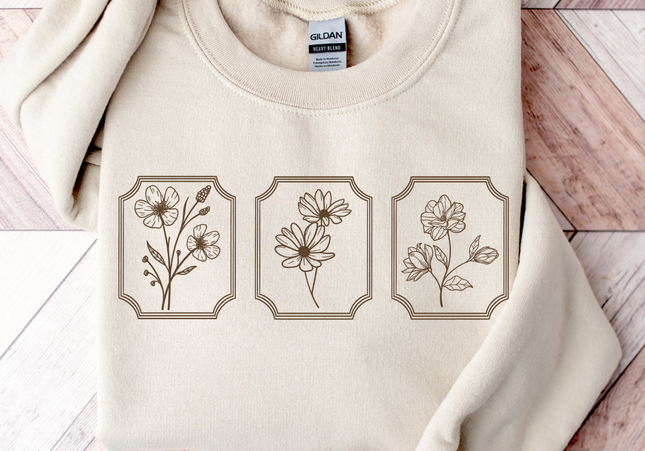 Floral Stamp | Crewneck Sand