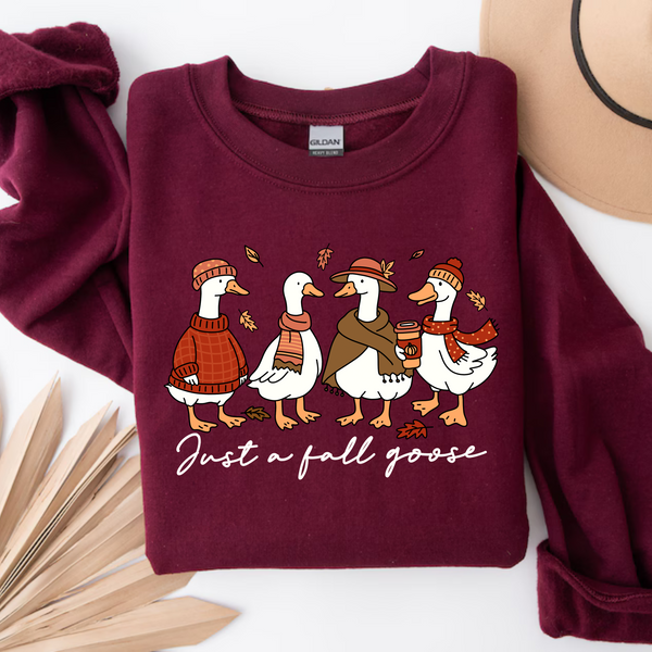 Just A Fall Goose | Crewneck Maroon