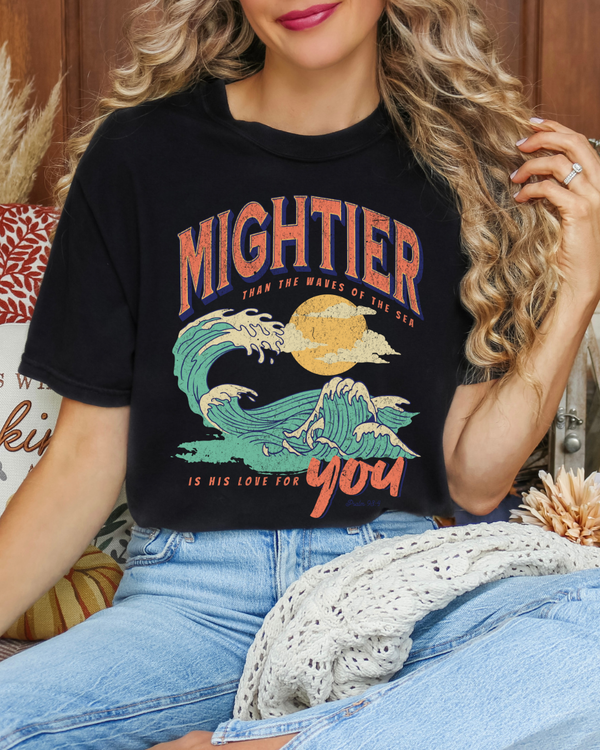 Mightier Than The Waves | Gildan Black