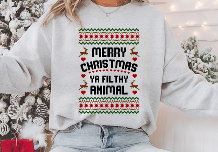 Merry Christmas Filthy Animal | Home Alone Inspired Crewneck