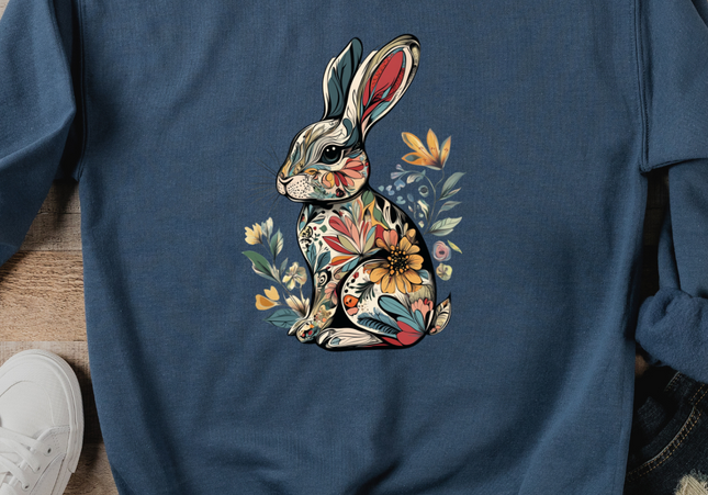 Abstract Bunny | Crewneck Indigo