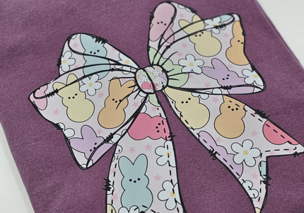 Peep Easter Bow | Comfort Colors TShirt Berry