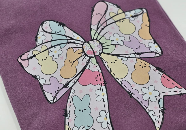 Peep Easter Bow | Comfort Colors TShirt Berry