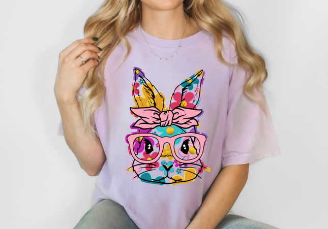 Watercolor Floral Bunny | Comfort Colors Orchid