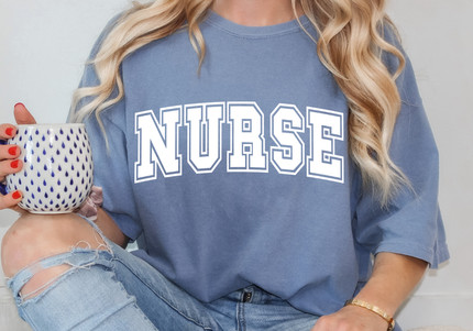 Nurse Varsity Tee - Comfort Colours