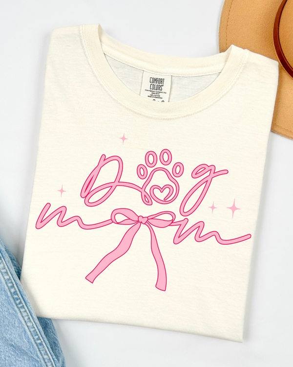 Dog Mom Coquette | Comfort Colors TShirt Ivory
