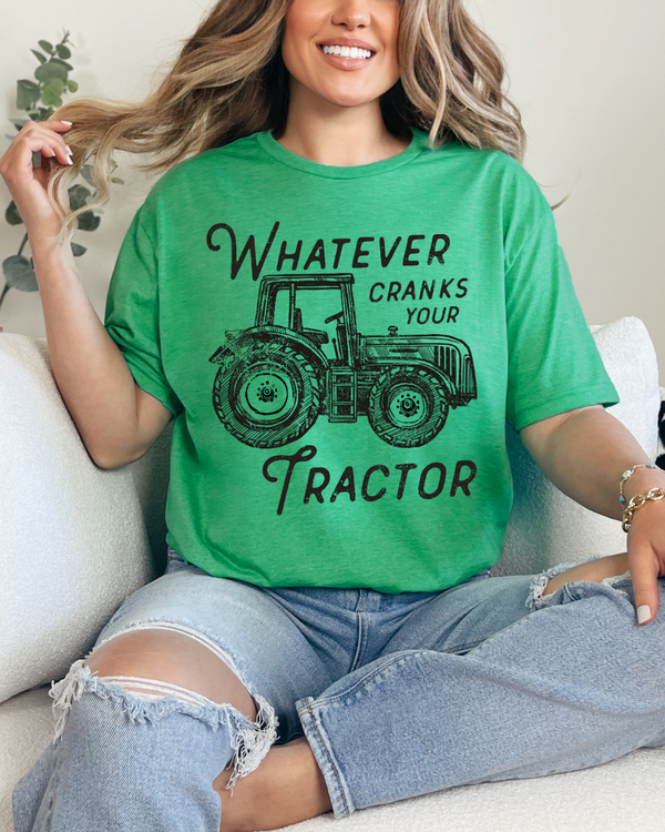 Whatever Cranks Your Tractor | Gildan Heather Green
