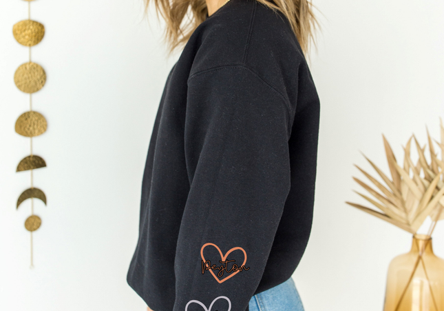 This CUSTOM Wears Her Heart On Her Sleeve Crewneck