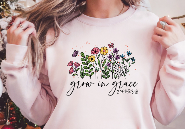 Grow In Grace Scripture Crewneck