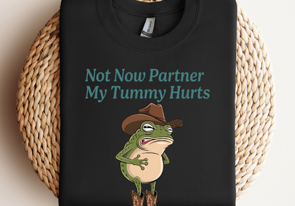 My Tummy Hurts Frog | Crewneck Black