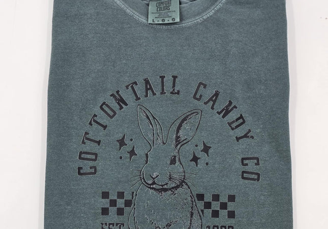 Cottontail Candy Co Easter | Comfort Colors TShirt Blue Spruce