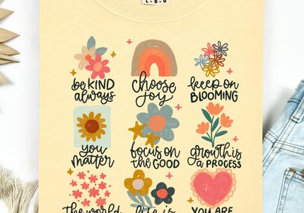 Mental Health Matters Doodles | Comfort Colors TShirt Butter