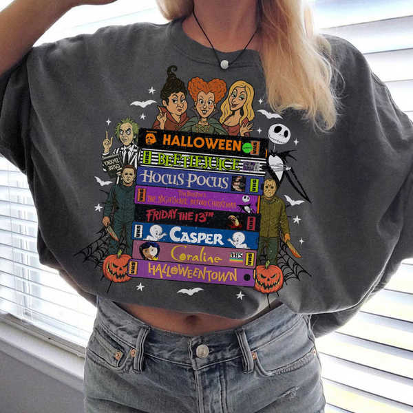 Vintage VHS Halloween | Crewneck Charcoal