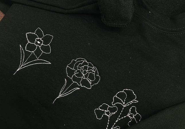 Embroidered Birth Flower