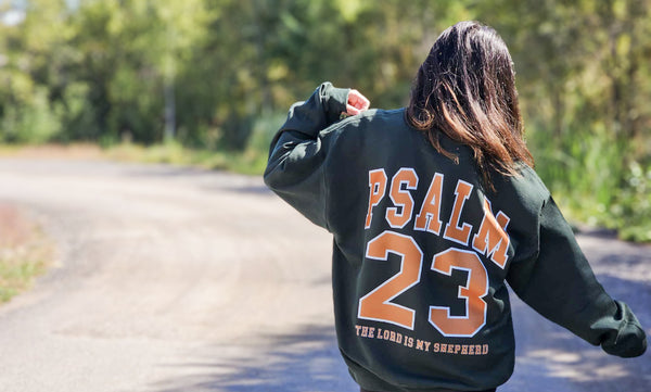 Psalm 23 Varsity | Crewneck Forest Green
