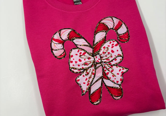 Candy Canes Pink Crewneck