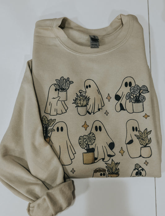 Ghost and Plants Collage Crewneck