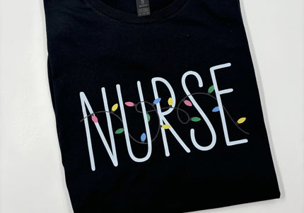 Nurse Christmas Lights TShirt | Gildan Softstyle