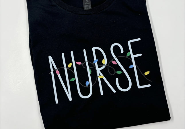 Nurse Christmas Lights TShirt | Gildan Softstyle