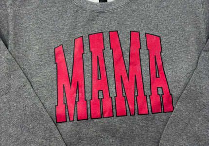 Mama Pink & Grey Varsity Crewneck