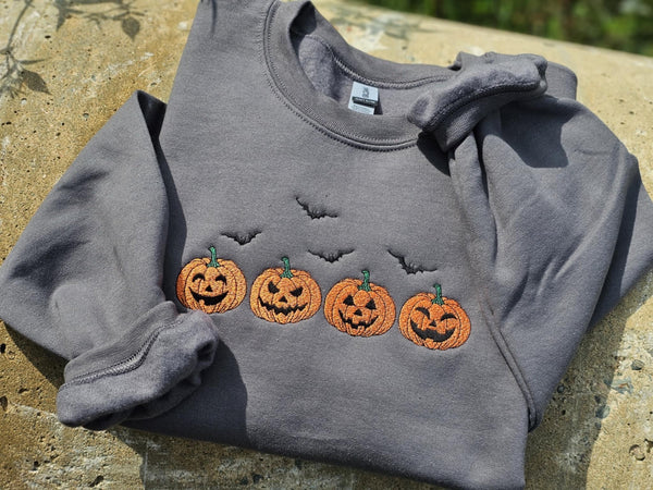 Pumpkins Embroidered Crewneck