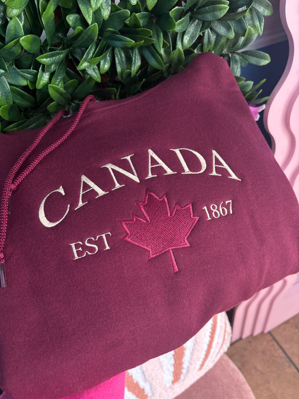 Canada Embroidered | Sweater Maroon