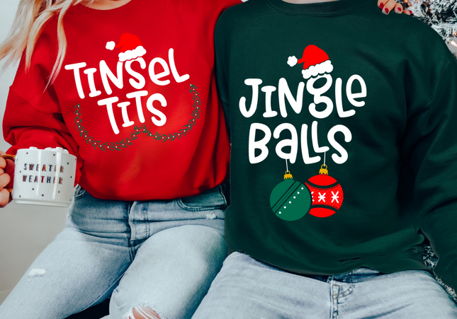 Jingle Bells Tinsle T*ts Couples Sweater