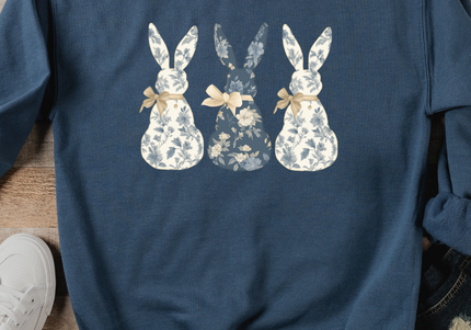 Floral Vintage Bunnies | Crewneck