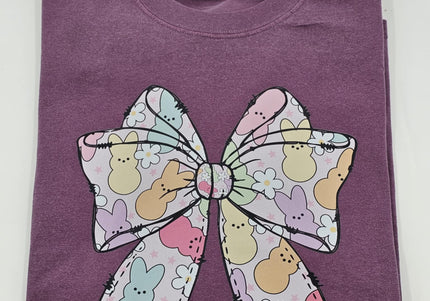 Peep Easter Bow | Comfort Colors TShirt Berry