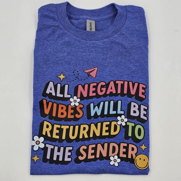 All Negative Vibes | Gildan TShirt Heather Blue