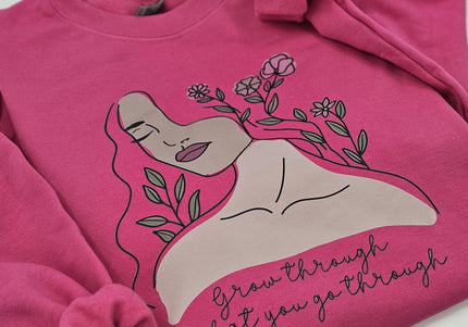 Grow Through What You Go Through | Crewneck Heliconia