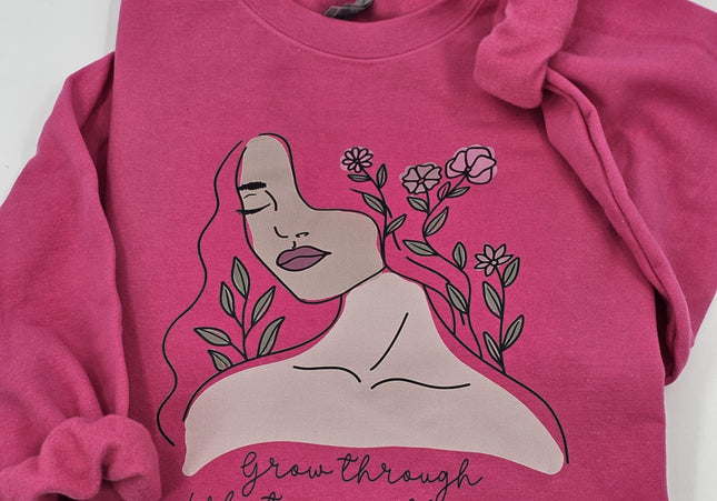 Grow Through What You Go Through | Crewneck Heliconia