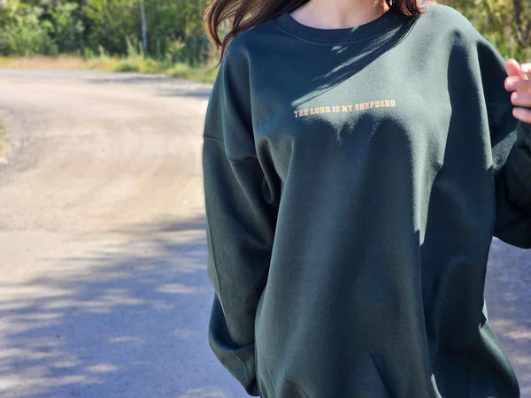 Psalm 23 Varsity | Crewneck Forest Green