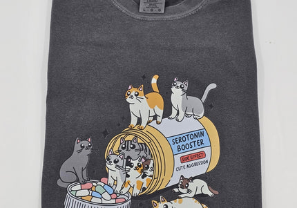 Serotonin Booster Cats | Comfort Colors TShirt Pepper