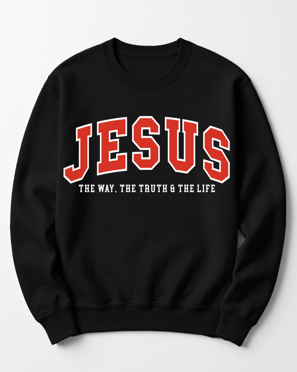 Jesus Way Truth Life | Crewneck Black