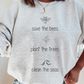 Save Bees, Plant Trees, Clean Seas Crewneck Sweater